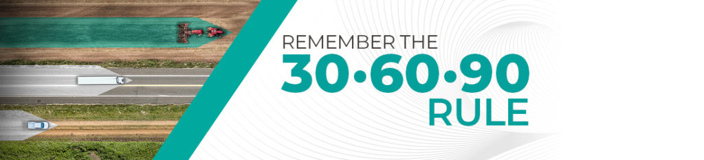 Remember the 30. 60. 90 Rule Banner